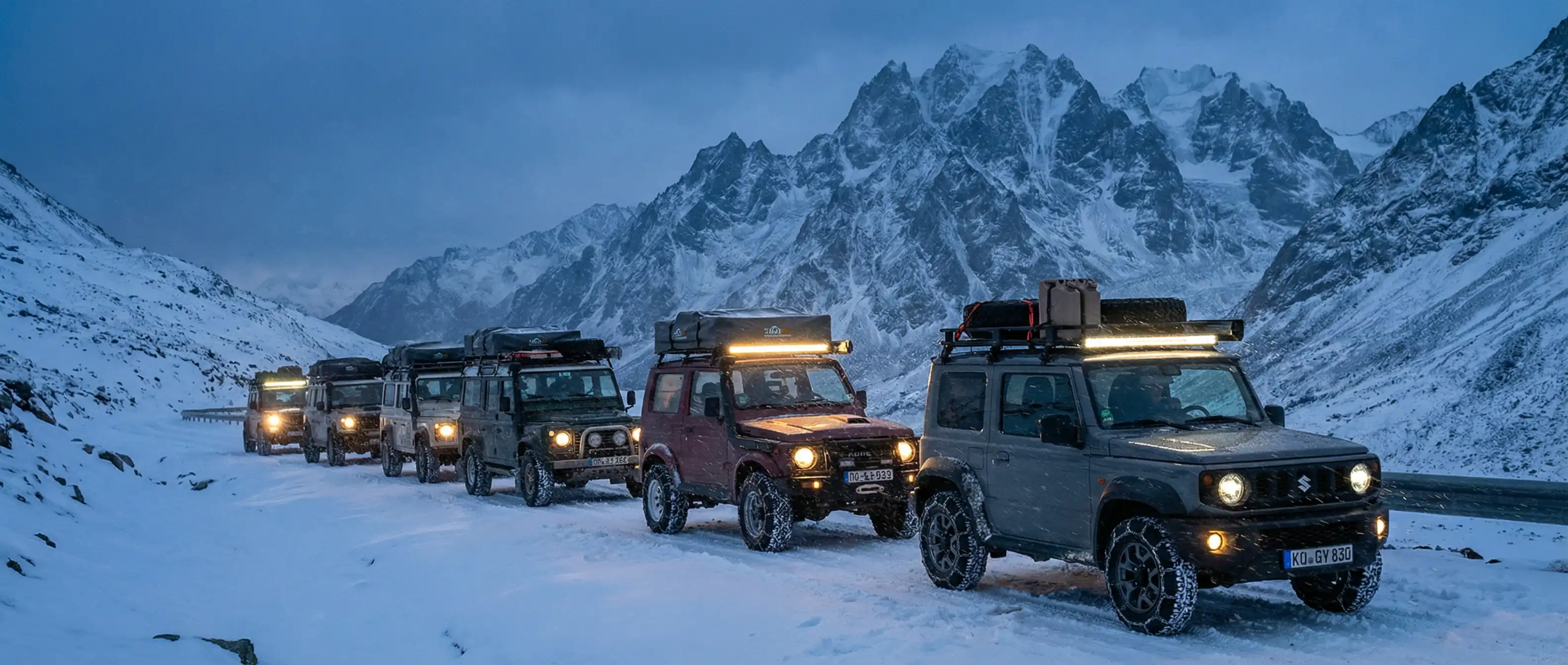 越野车队雪山远征 - 小马拉大车